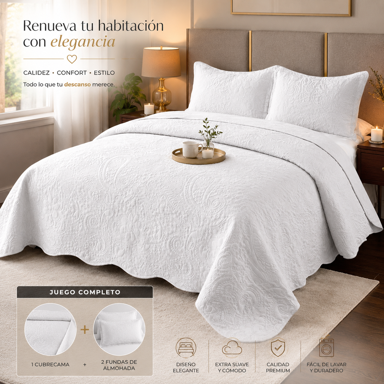 Cubrecama Royal Hotel™ (Colección Relief)