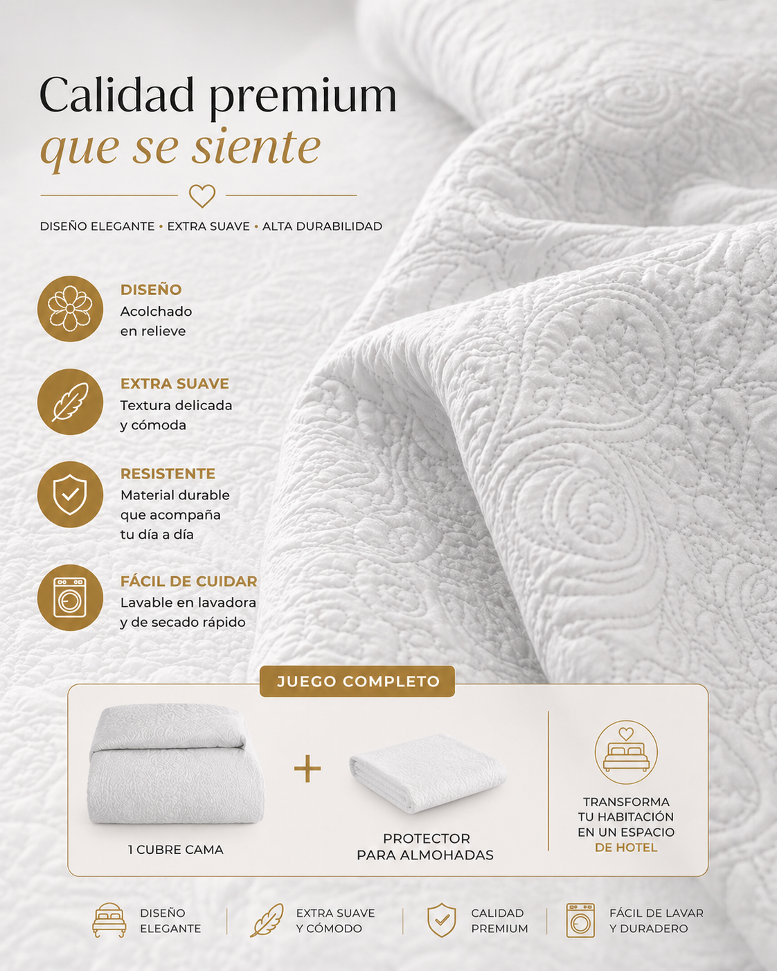 Cubrecama Royal Hotel™ (Colección Relief)